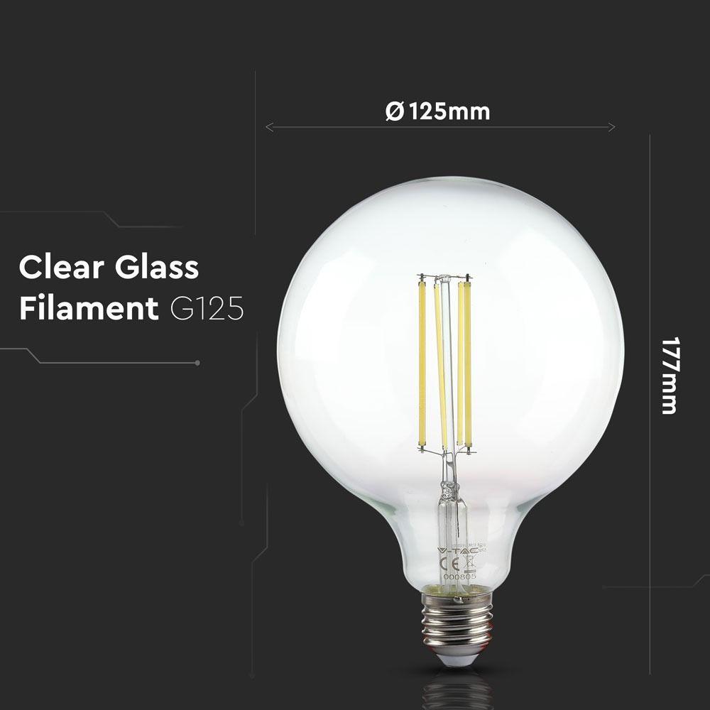 VT-2143 12.5W G125 LED FILAMENT BULB-CLEAR GLASS 4000K E27