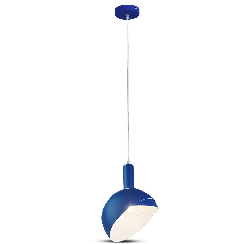 VT-7100 E14 PLASTIC PENDANT LAMPHOLDER WITH SLIDE ALUMINUM LAMPSHADE-BLUE