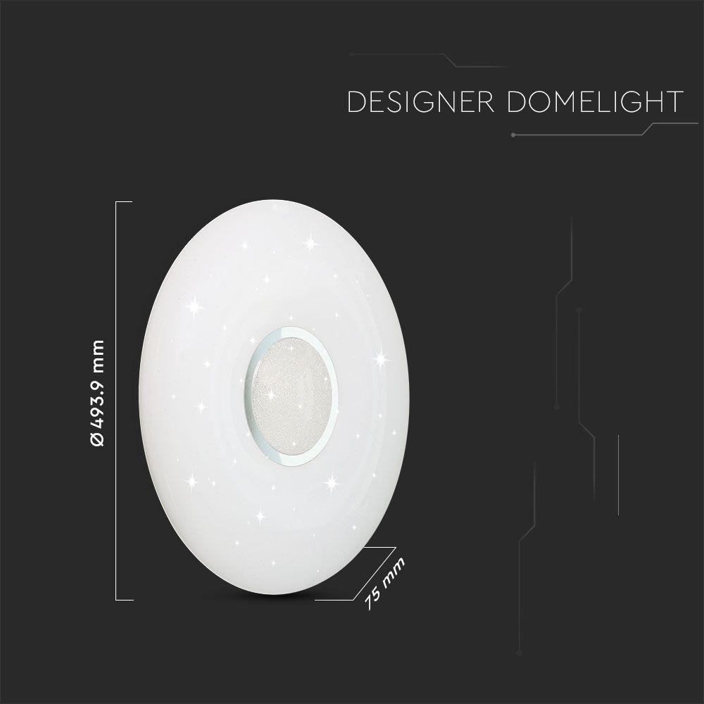 30W/60W/30W Dekoracyjny plafon LED, Barwa: 3w1, Ściemniany, Klosz z efektem diamentu, VTAC, SKU 14911