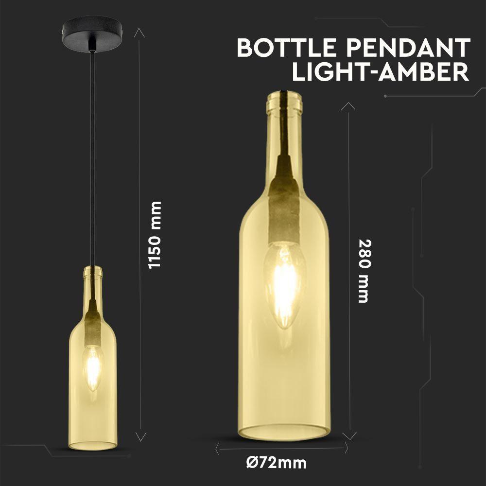 VT-7558 BOTTLE PENDANT LIGHT-E14 HOLDER-AMBER