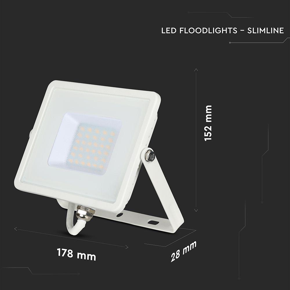 30W Naświetlacz LED SMD, Chip SAMSUNG, Barwa:4000K, Obudowa: Biała, VTAC, SKU 21404