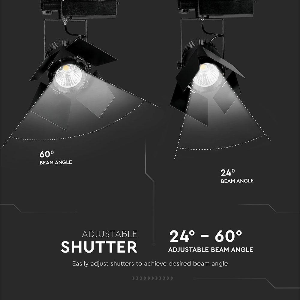 33W Lampa LED na szynoprzewód , Chip SAMSUNG, Barwa:5000K, 5 Lat gwarancji, Obudowa: Czarna, VTAC, SKU 373