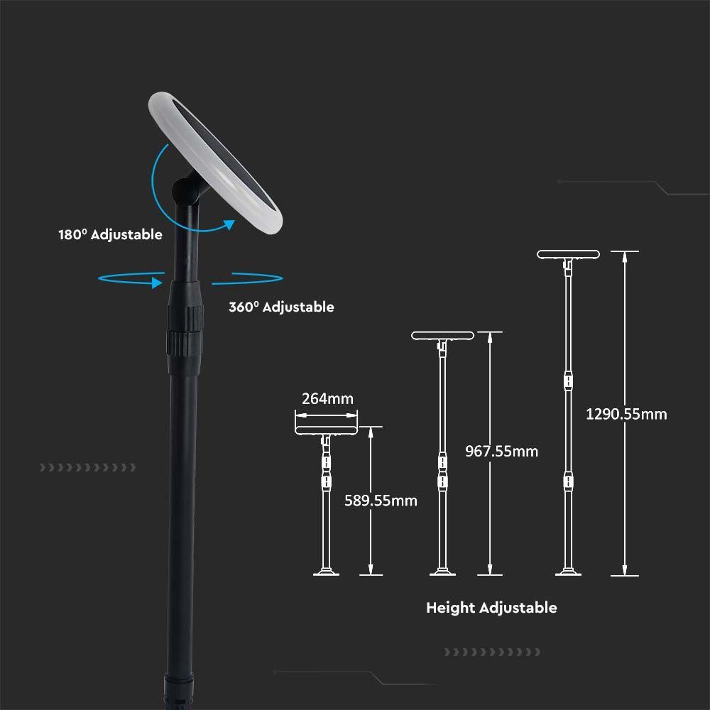 VT-948 8W LED SOLAR GARDEN LIGHT 3000K WHITE+BLACK BODY