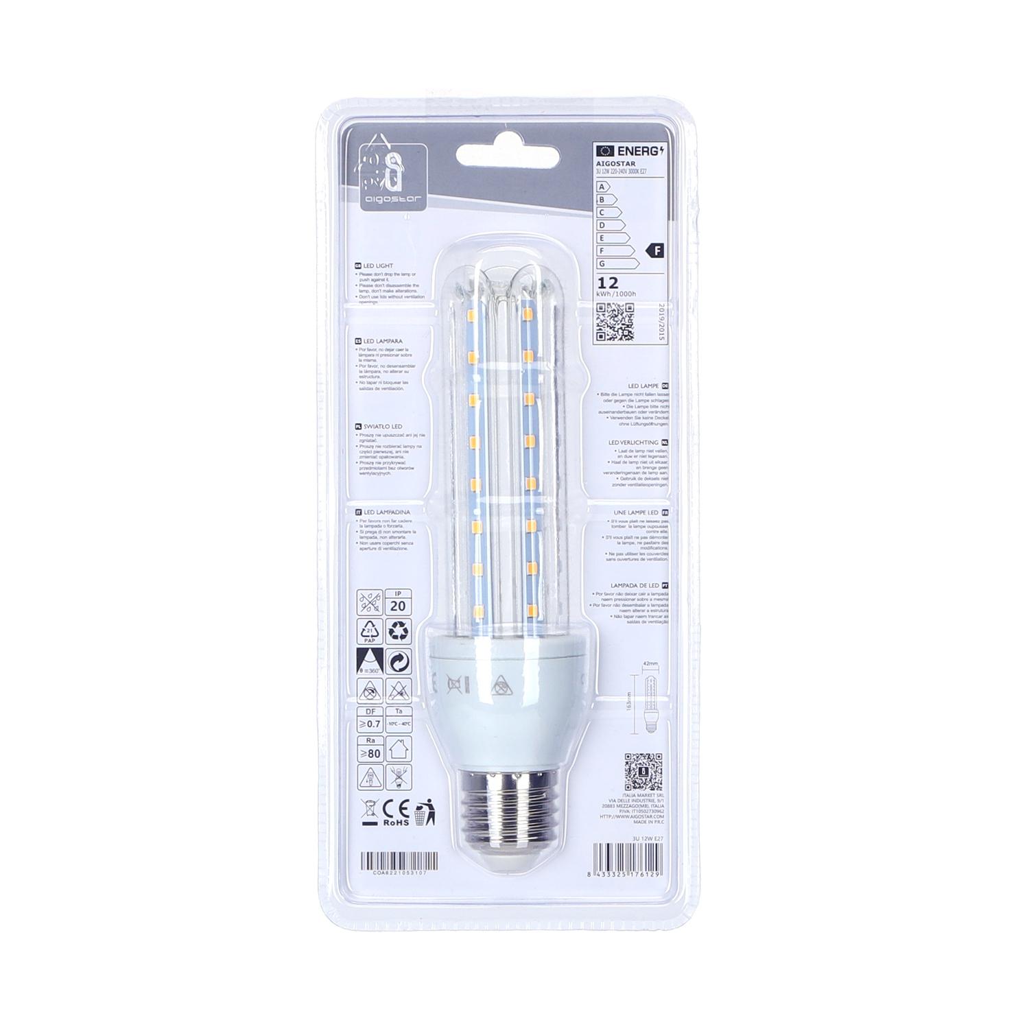 LED E27 12W U-tube