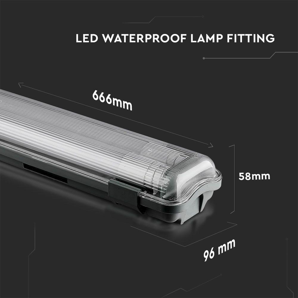 VT-6029 2X10W WATERPROOF FITTING (60CMX2) WITH LED TUBE 4000K IP65