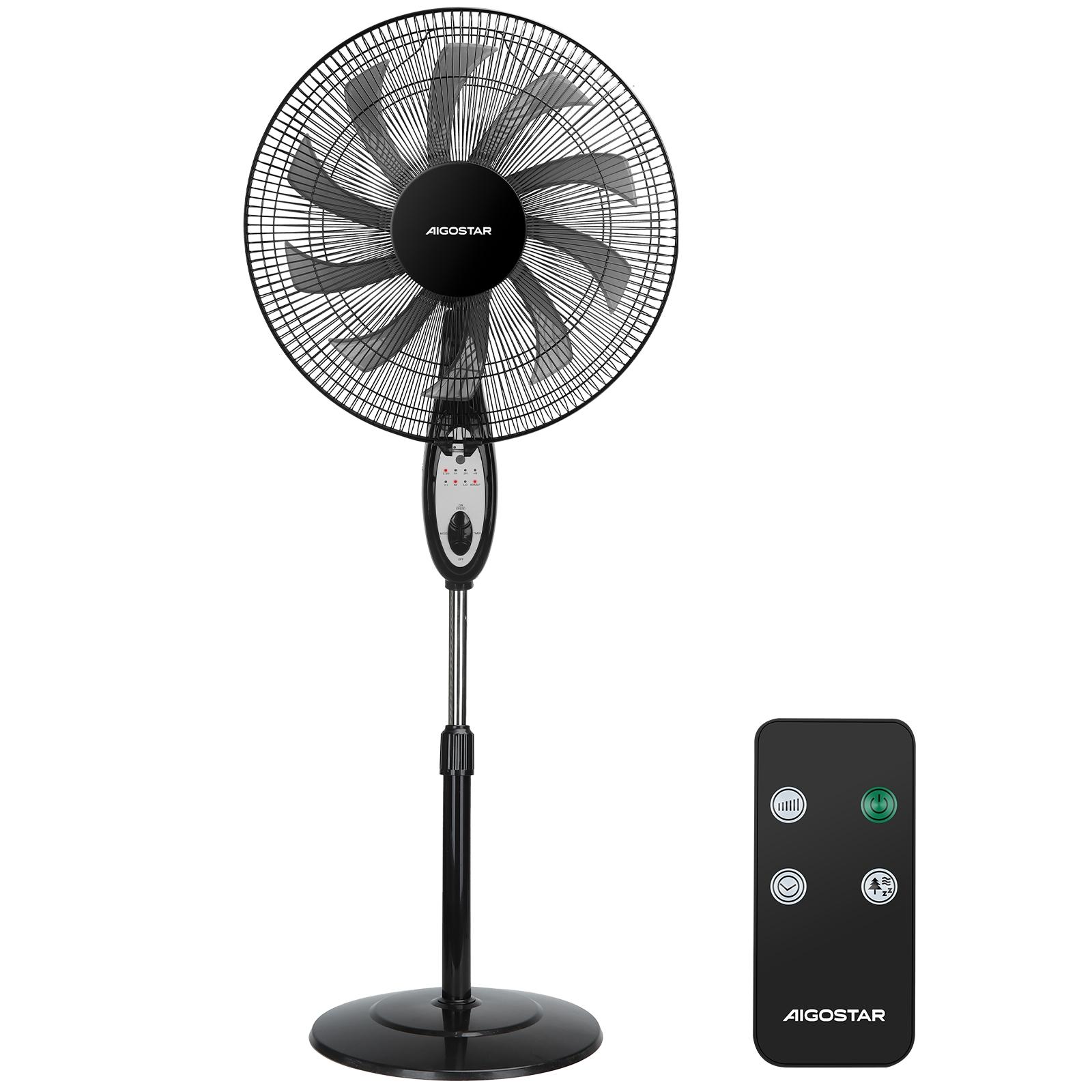 10-blade stand fan with remote control