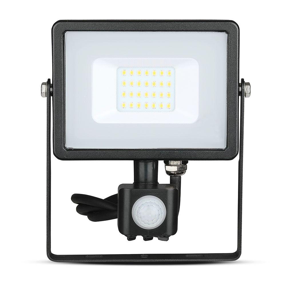 VT-20-S 20W SMD PIR SENSOR FLOODLIGHT SAMSUNG CHIP 3000K BLACK BODY