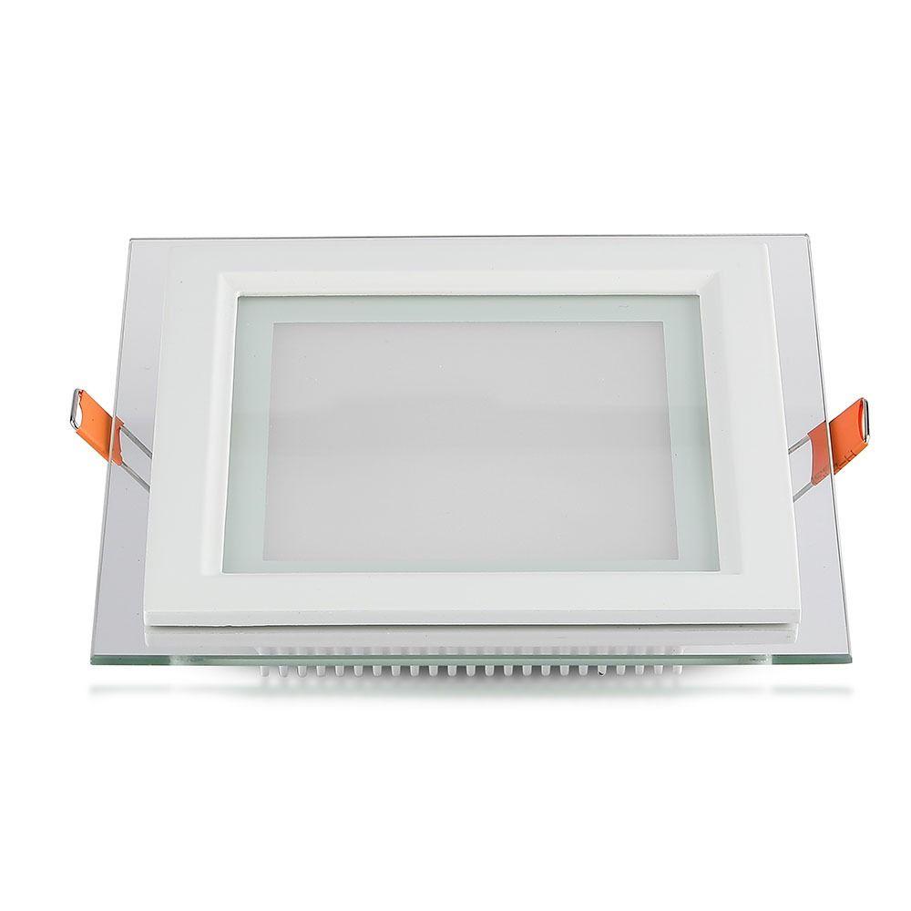 VT-1881G 18W GLASS LED PANELS 4000K SQUARE