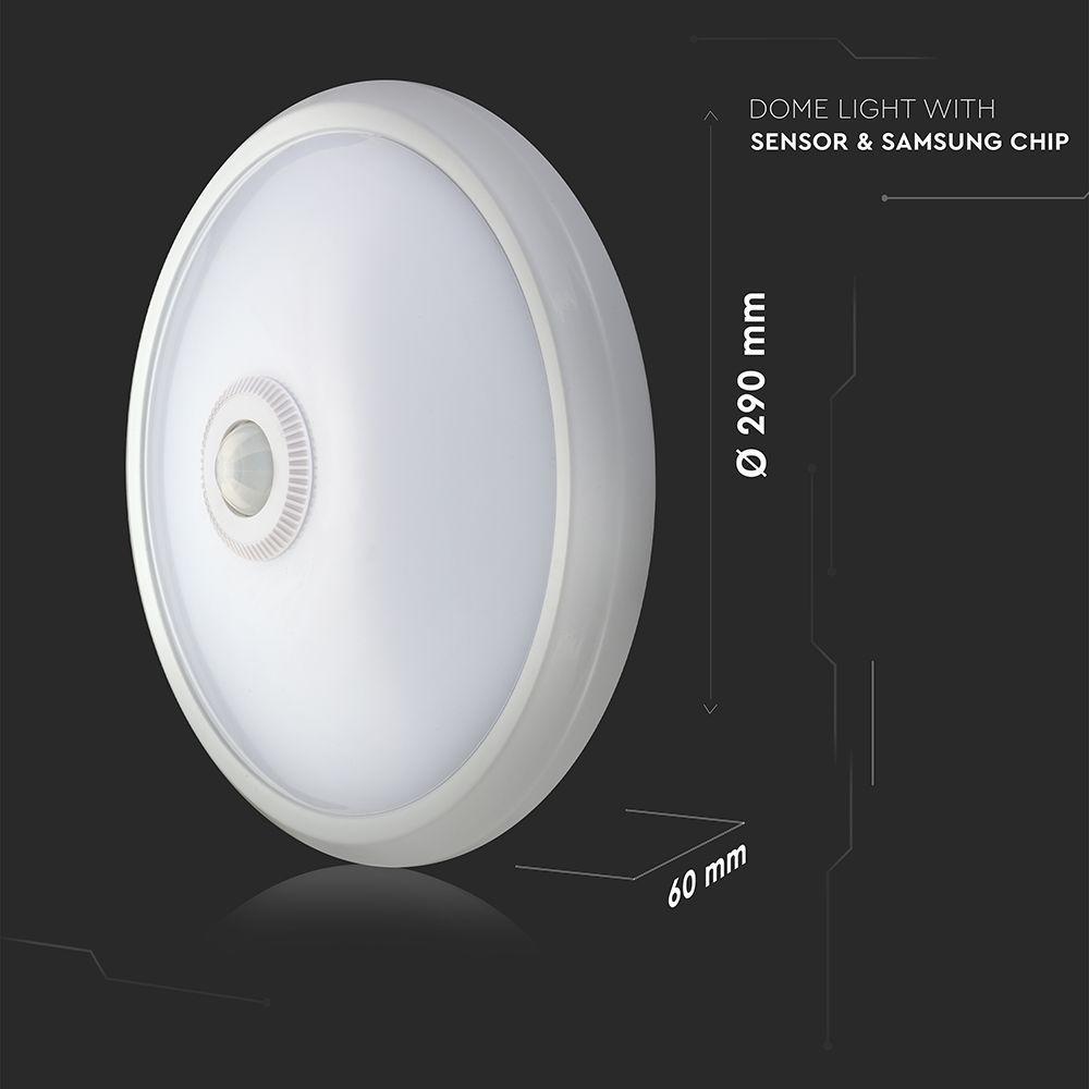 VT-13 12W LED DOME LIGHT WITH SENSOR AND SAMSUNG CHIP 3000K