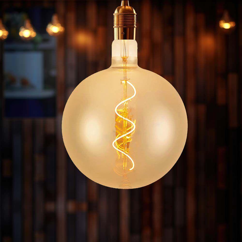 4W G200 Żarówka LED Filament spiralny, Barwa: 2700K, Szkło: Bursztynowe , VTAC, SKU 23169