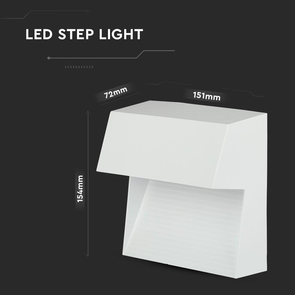 3W Oprawa Schodowa LED, Barwa:4000K, Obudowa: Biała, VTAC, SKU 1403