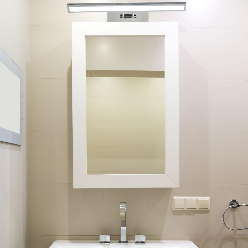 VT-7009CH 8W LED MIRROR LIGHT -MOVABLE-SQUARE FRAME-CHROME 3000K D:455