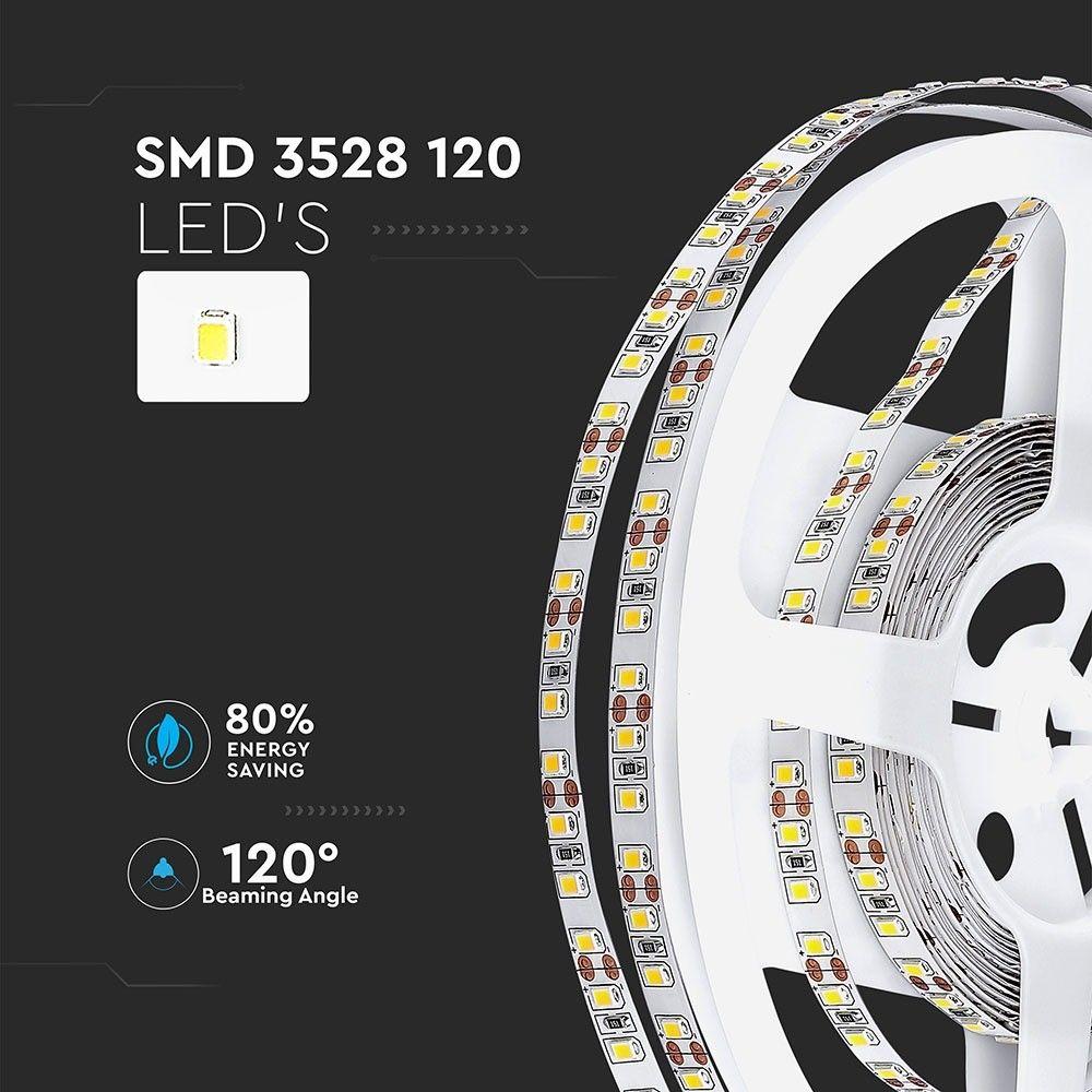 VT-3528-120 7.2W/M LED STRIP LIGHT 3000K IP20 (5M/ROLL)(PRICE PER M)