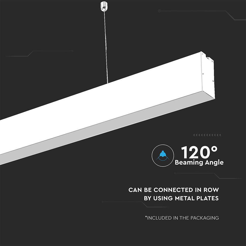 VT-7-40 40W LED LINEAR (SLIM) SUSPENSION LIGHT SAMSUNG CHIP 6400K -WHITE BODY