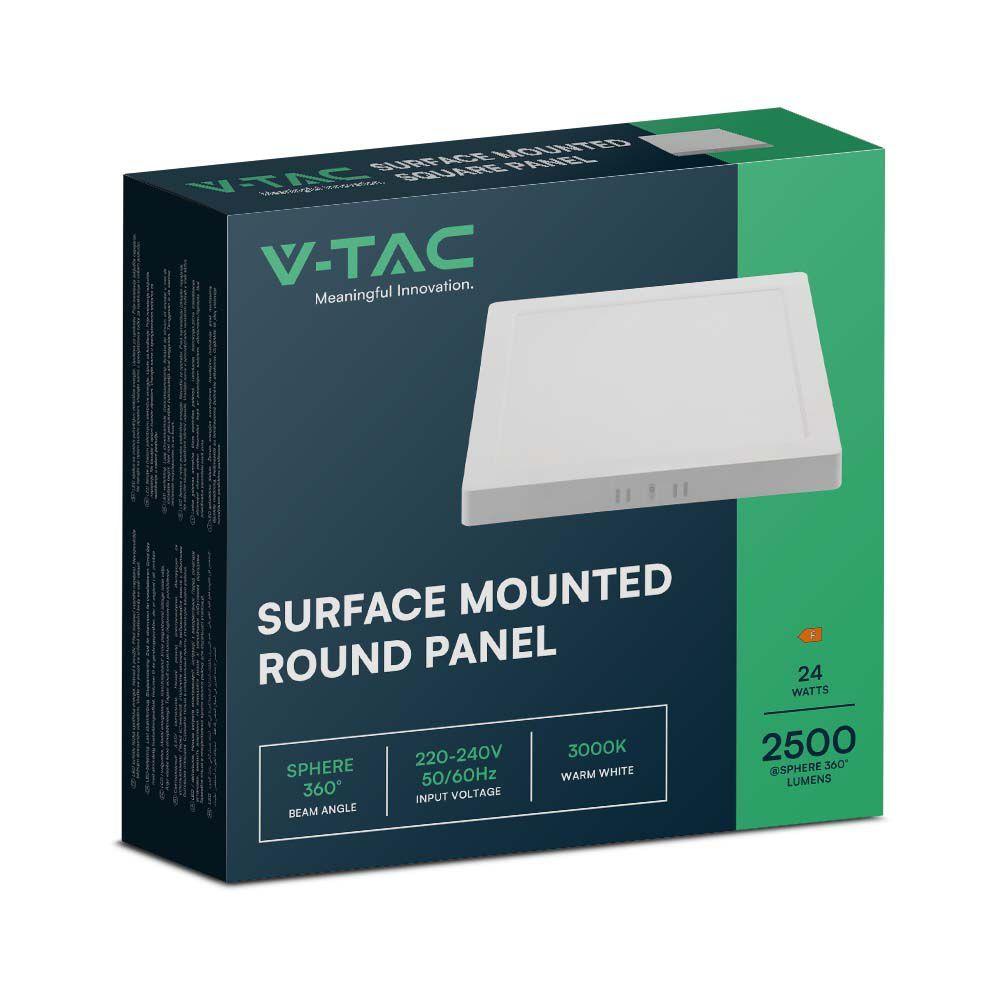 VT-60024 24W BACKLIT SURFACE MOUNTED PANEL 4000K SQ