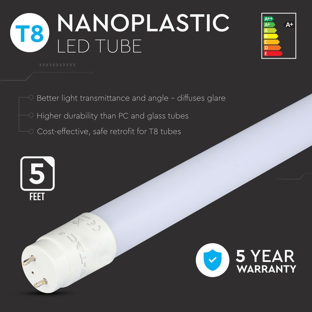 VT-151 22W T8 NANO PLASTIC TUBE-NON ROTATABLE(150CM) SAMSUNG CHIP 3000K