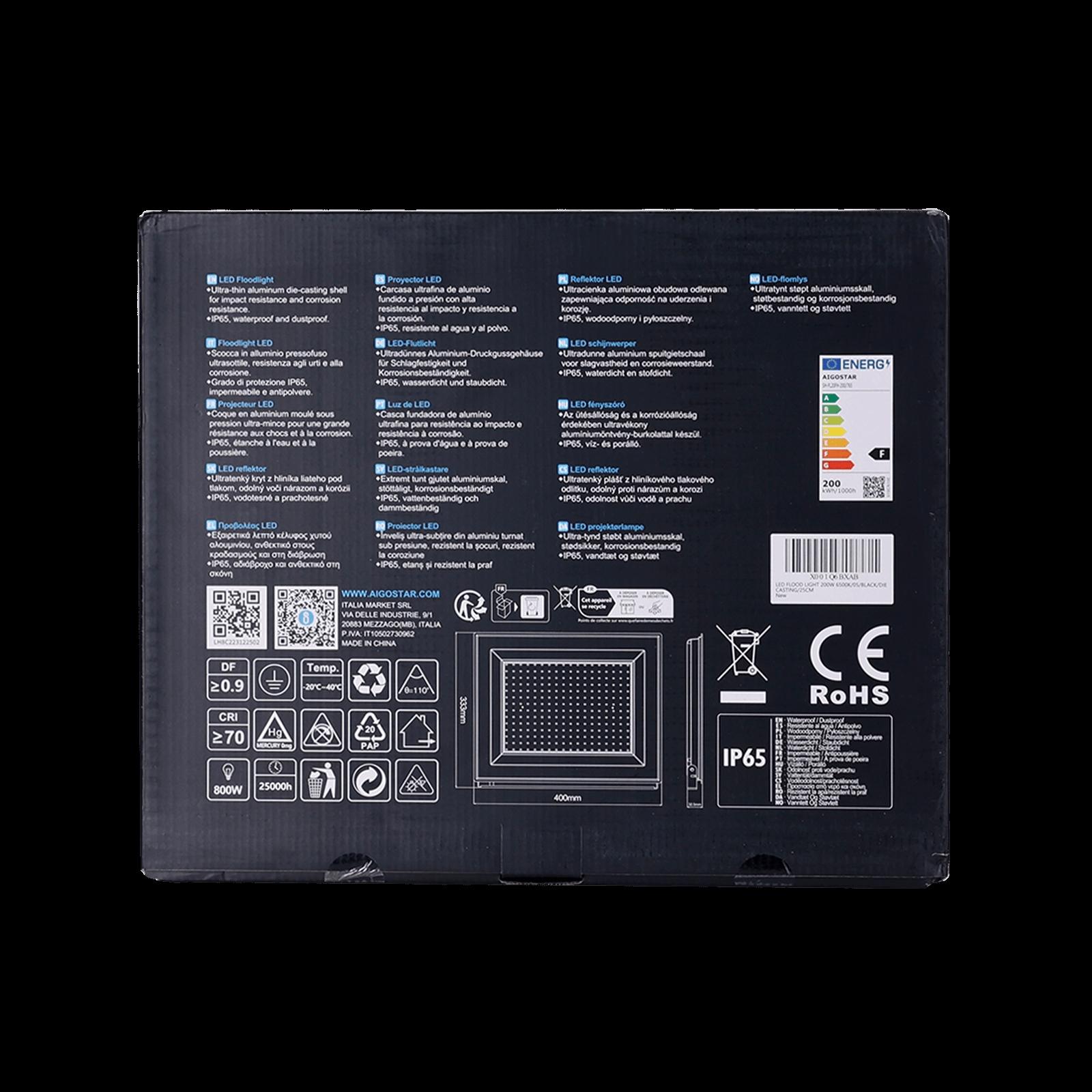 LED Floodlight Black 200W