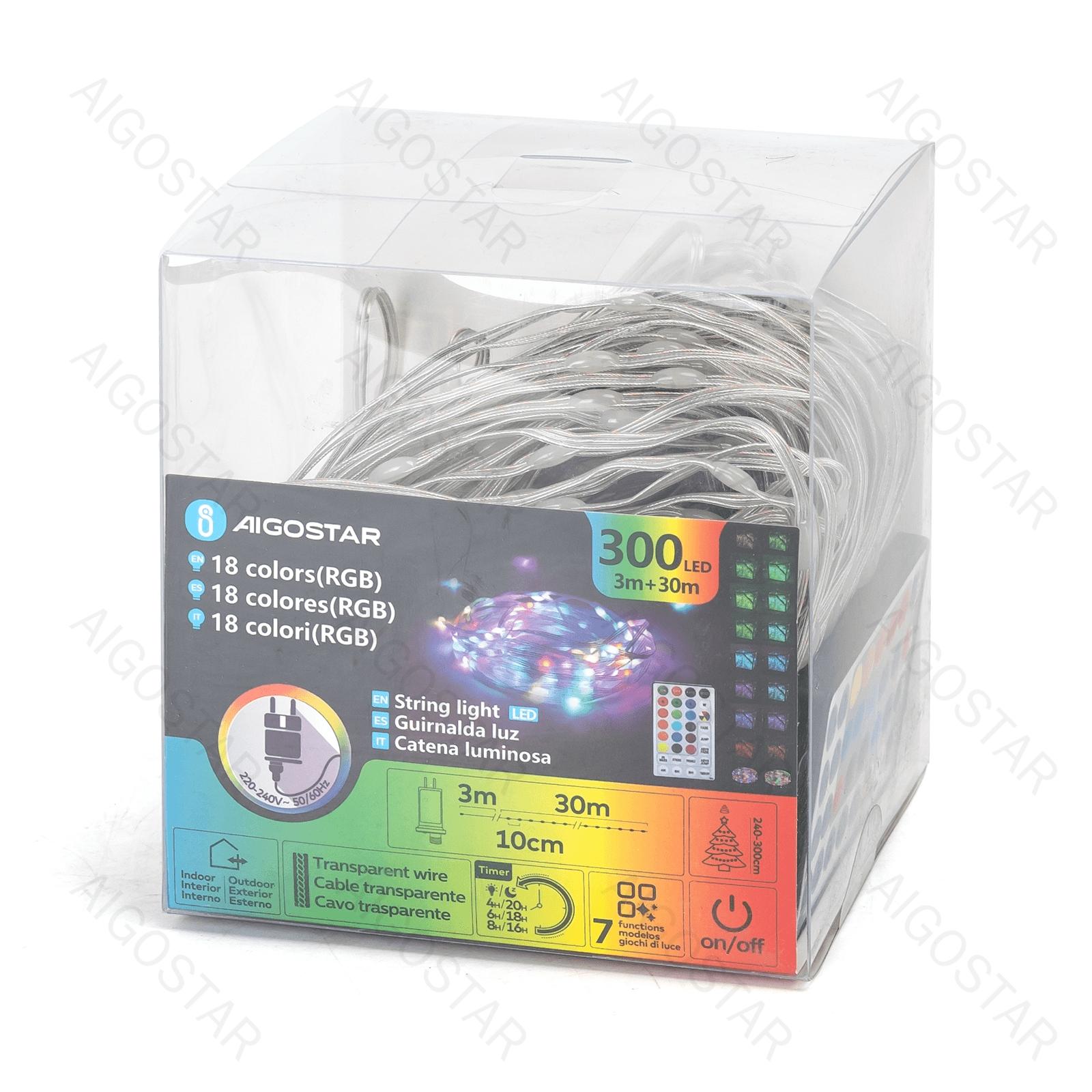 Low voltage string lights(PVC & copper), RGB, 30m