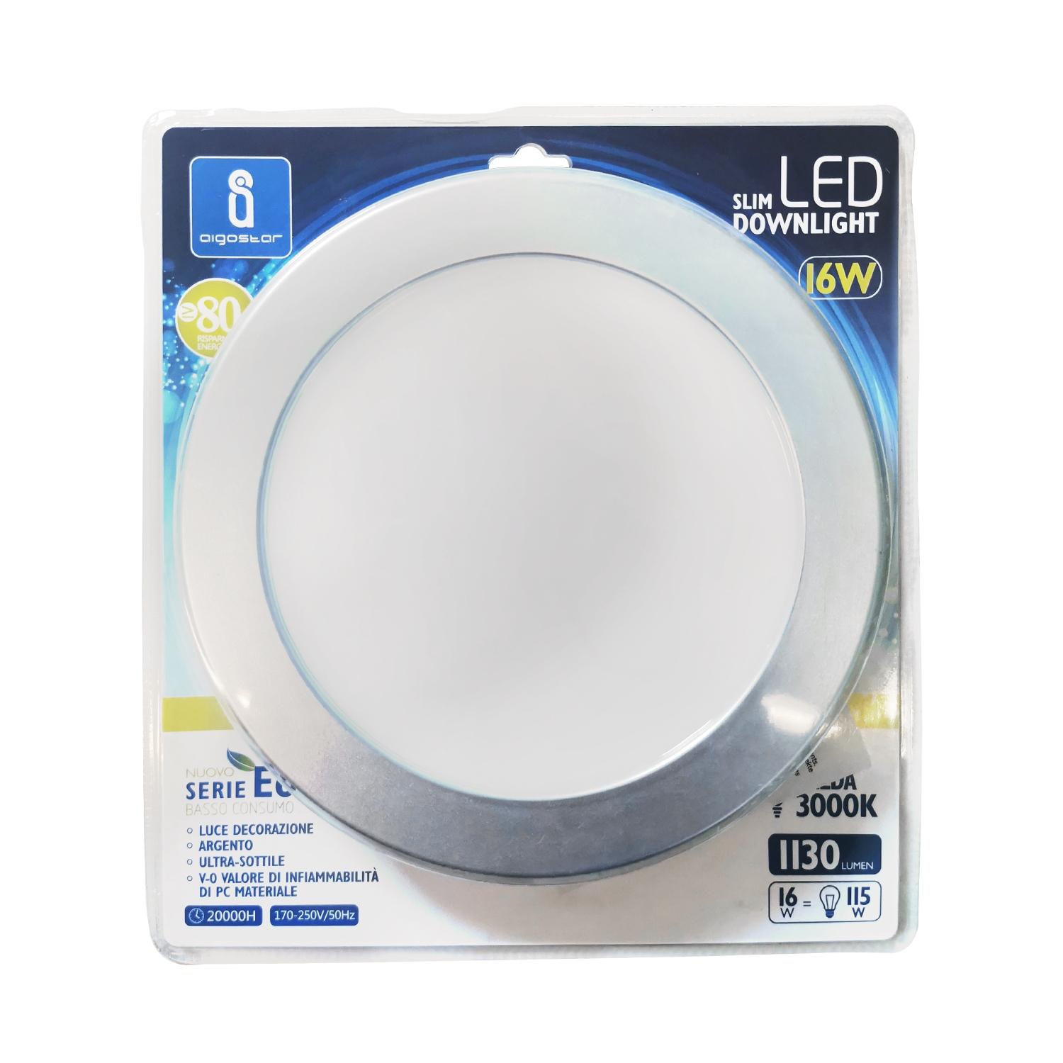 E6 LED Ultra-thin Flush-mounted Round Downlight 16W Yellow Light