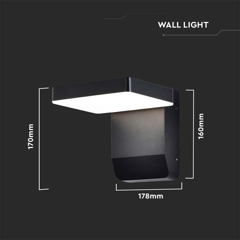 VT-11020 17W LED WALL LIGHT 3000K BLACK BODY SQUARE IP65