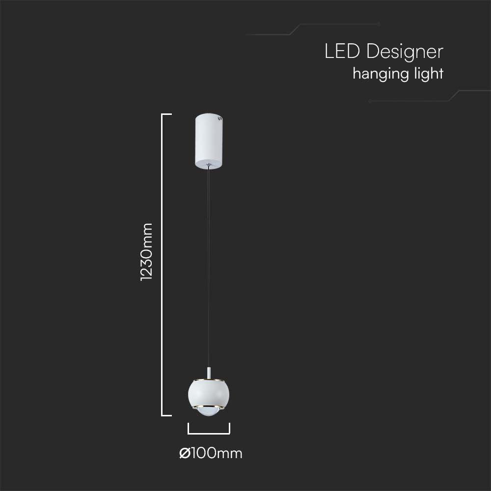 Lampa wisząca LED (10*10*100CM), Barwa: 4000K, Obudowa: Biała      , VTAC, SKU 10079