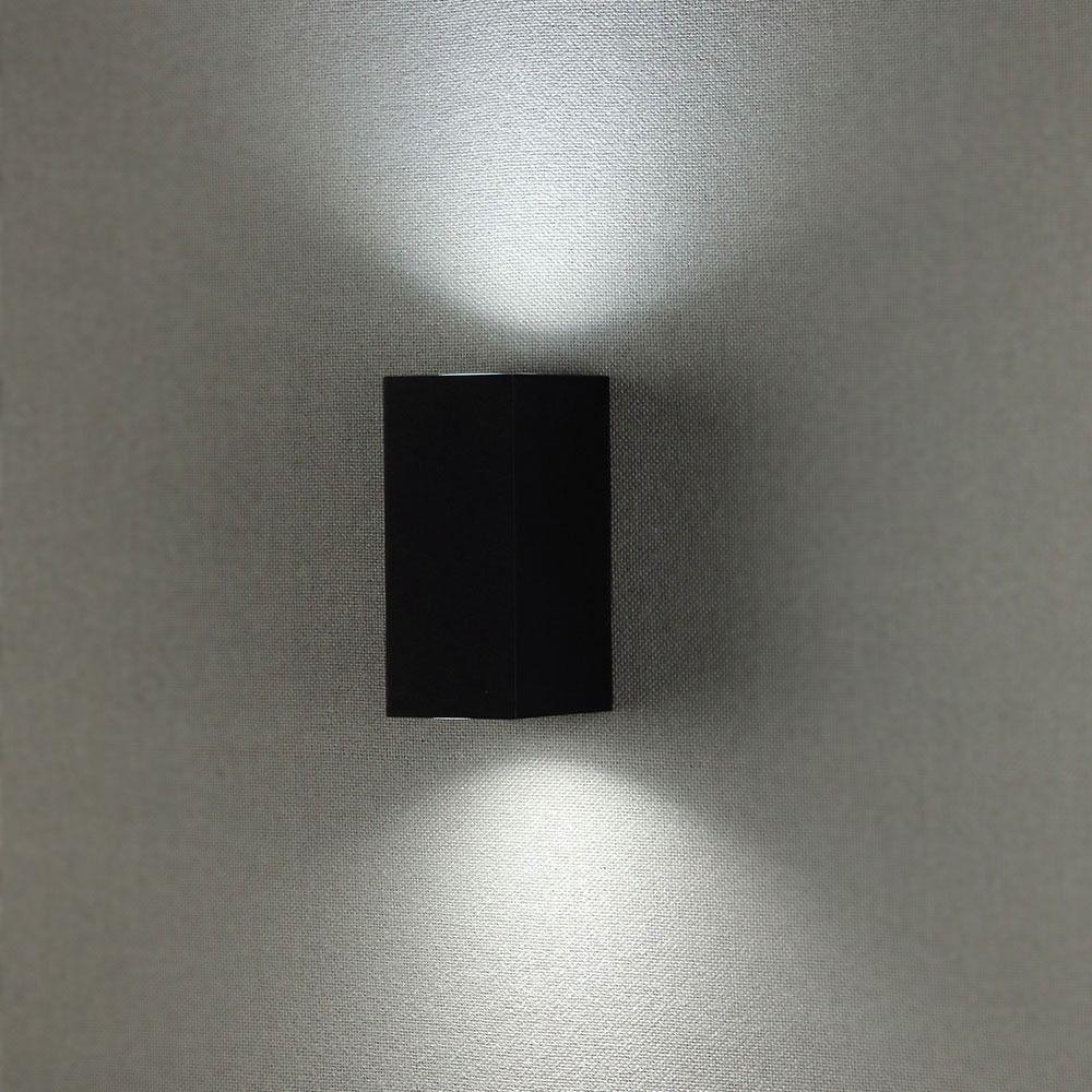 VT-7652 2 WAY GU10 WALL FITTING(ALUMINUM) SQUARE-BLACK (UP-DOWN) IP44