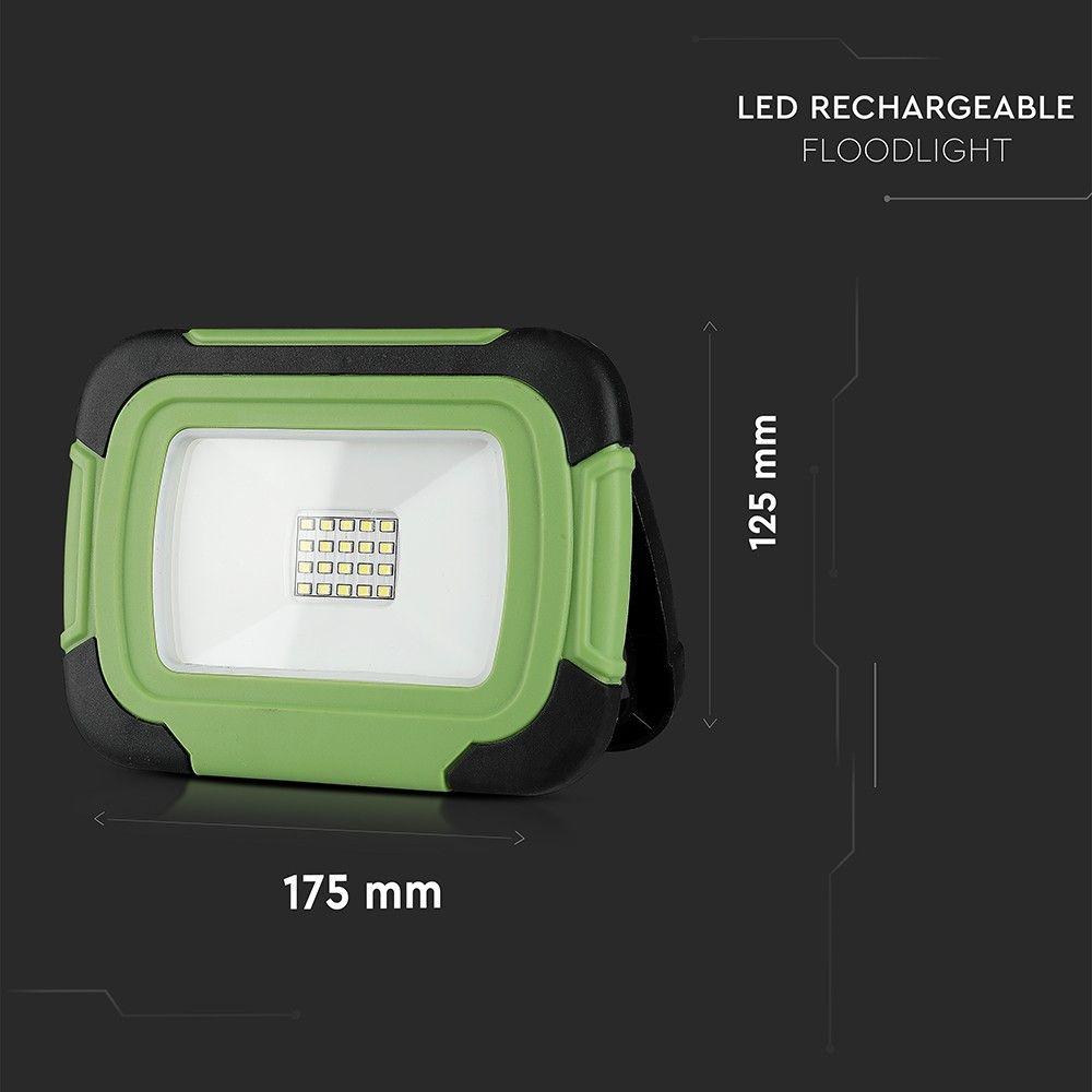 VT-11-R 10W LED RECHARGEABLE FLOODLIGHT SAMSUNG CHIP 4000K (SOS FLASH)