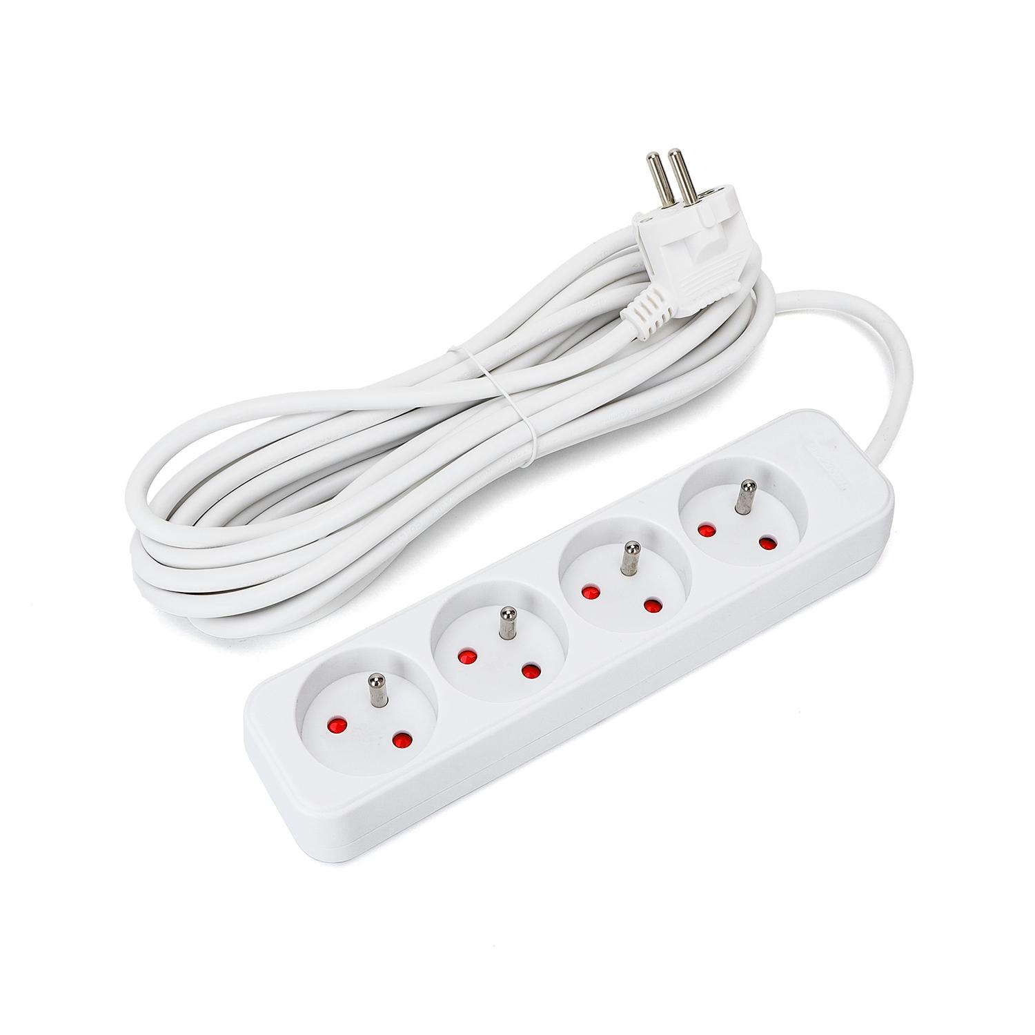 Power strips 4-way 5m H05VV-F 3G1.0m㎡ White