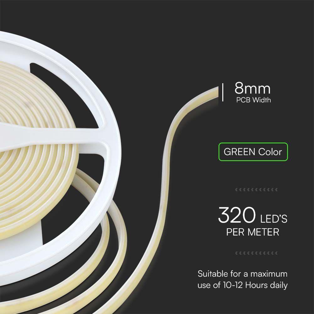 VT-COB 320 10W LED COB STRIP LIGHT GREEN IP67 24V