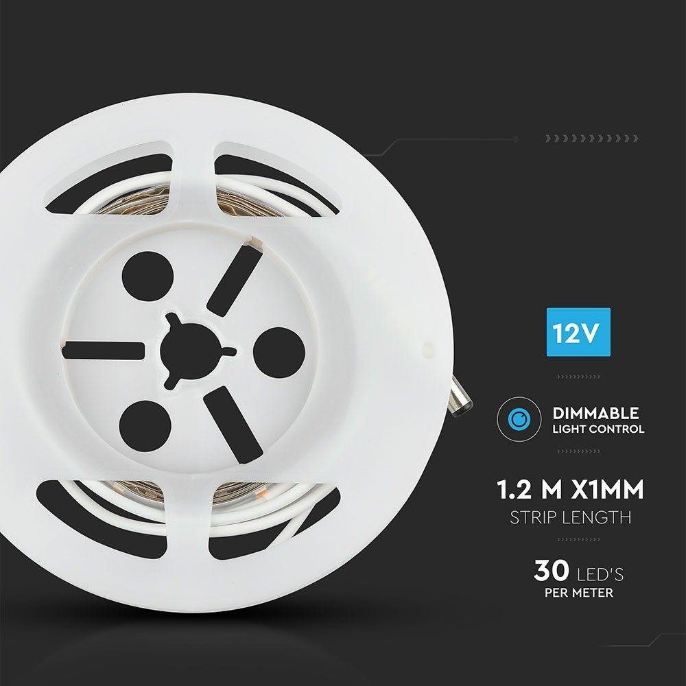 6W Zestaw Taśma LED z dwoma czujnikami ruchu, Barwa:4500K, Rolaka:1,5m, VTAC, SKU 2551