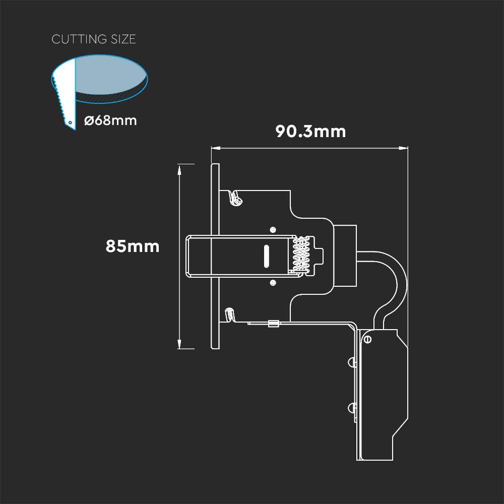 VT-702CL CANLESS FIRE RATED GU10  FITTING IP65 BLACK