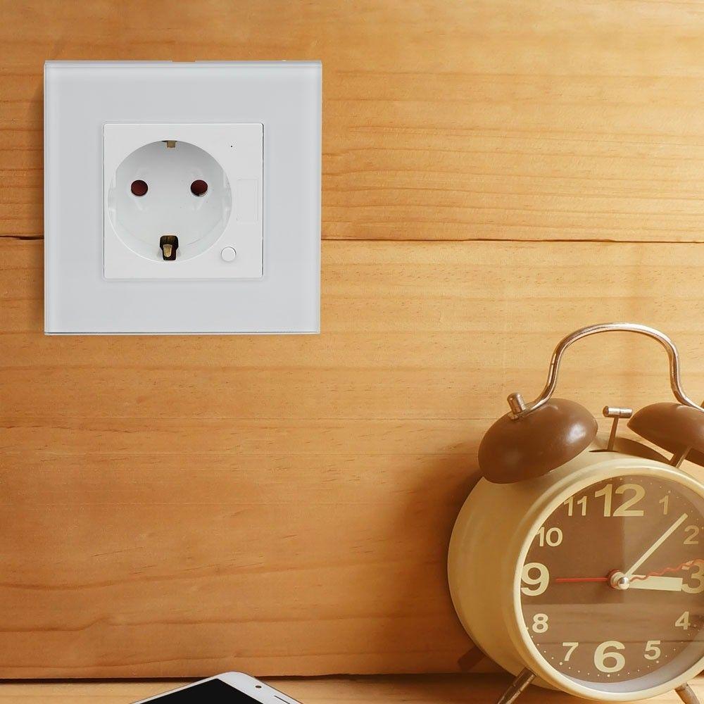 VT-5134 EU WIFI WALL SOCKET WHITE-COMPATIBLE WITH ALEXA & GOOGLE HOME