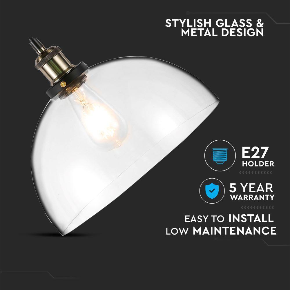 VT-7300 E27 GLASS PENDANT LIGHT-TRANSPARENT