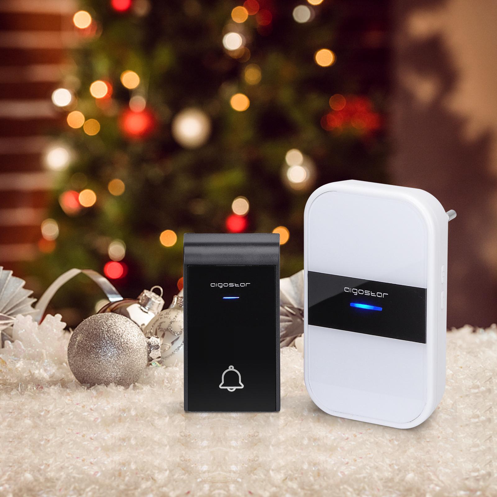 AC Wireless Doorbell White & Black