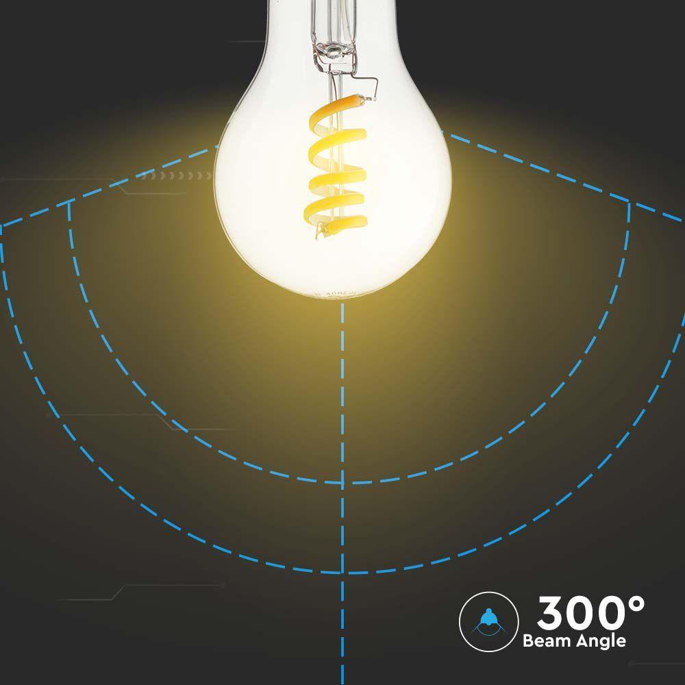 VT-2164 4W LED SPIRAL FILAMENT BULB CLEAR 3000K