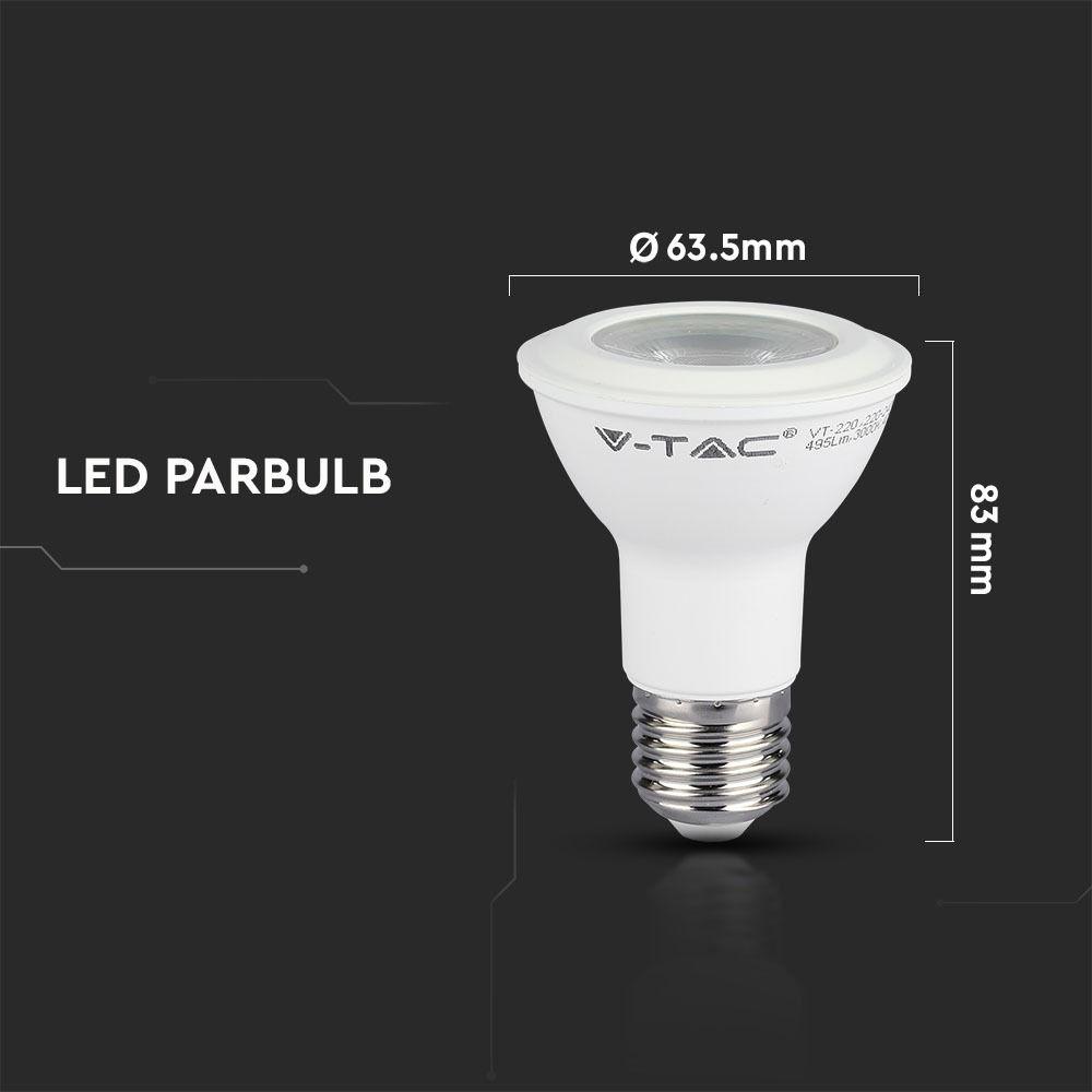 7W PAR 20 Żarówka LED, Chip SAMSUNG, Barwa:4000K, Trzonek:E27, VTAC, SKU 148