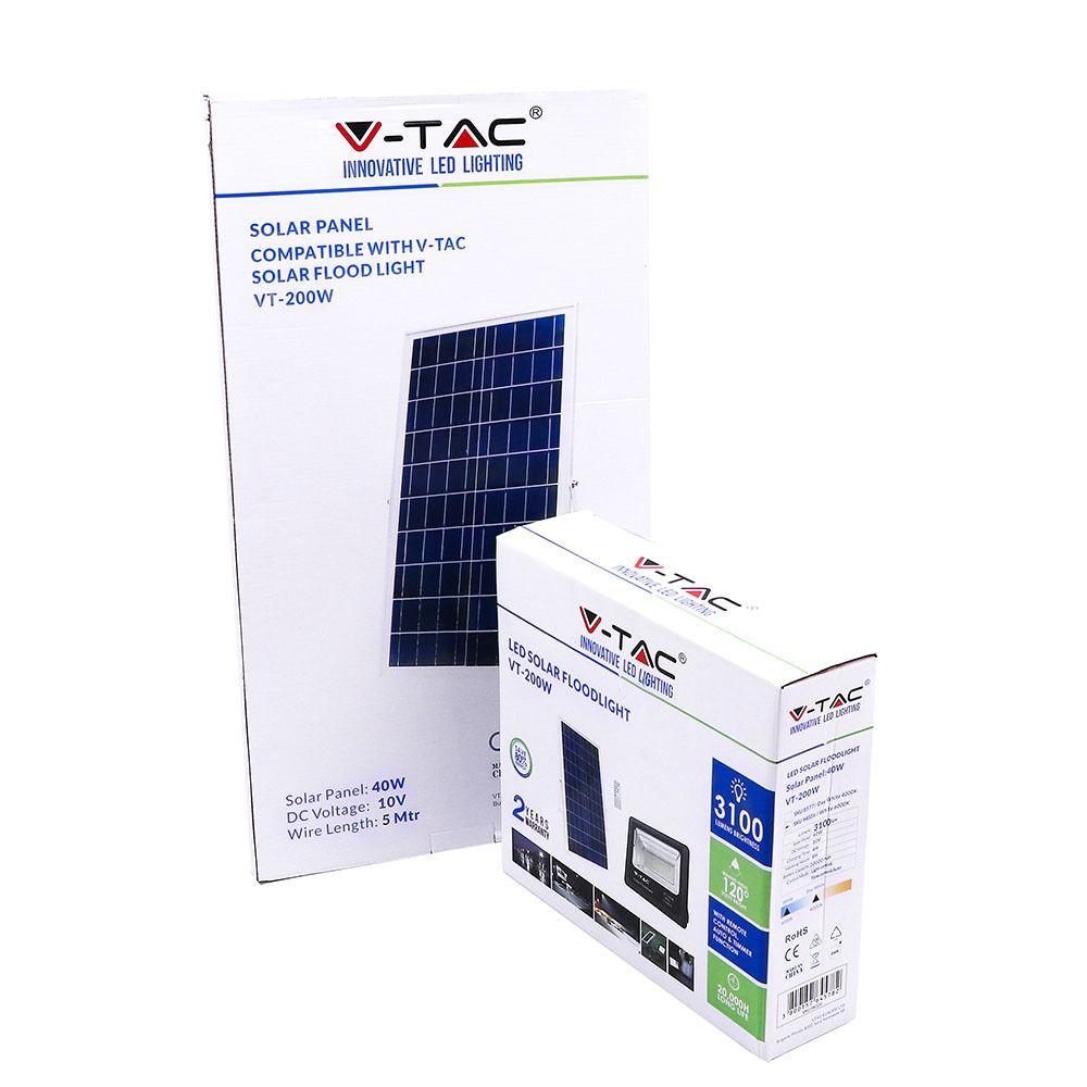 VT-200W 40W SOLAR PANEL WITH LED FLOODLIGHT 4000K