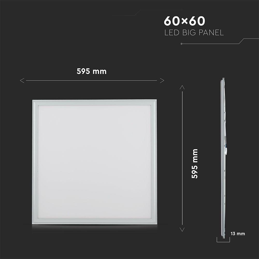 36W Panel LED 600x600mm, Barwa:6400K, HIGH LUMEN, Opakowanie: 6szt., VTAC, SKU 6239