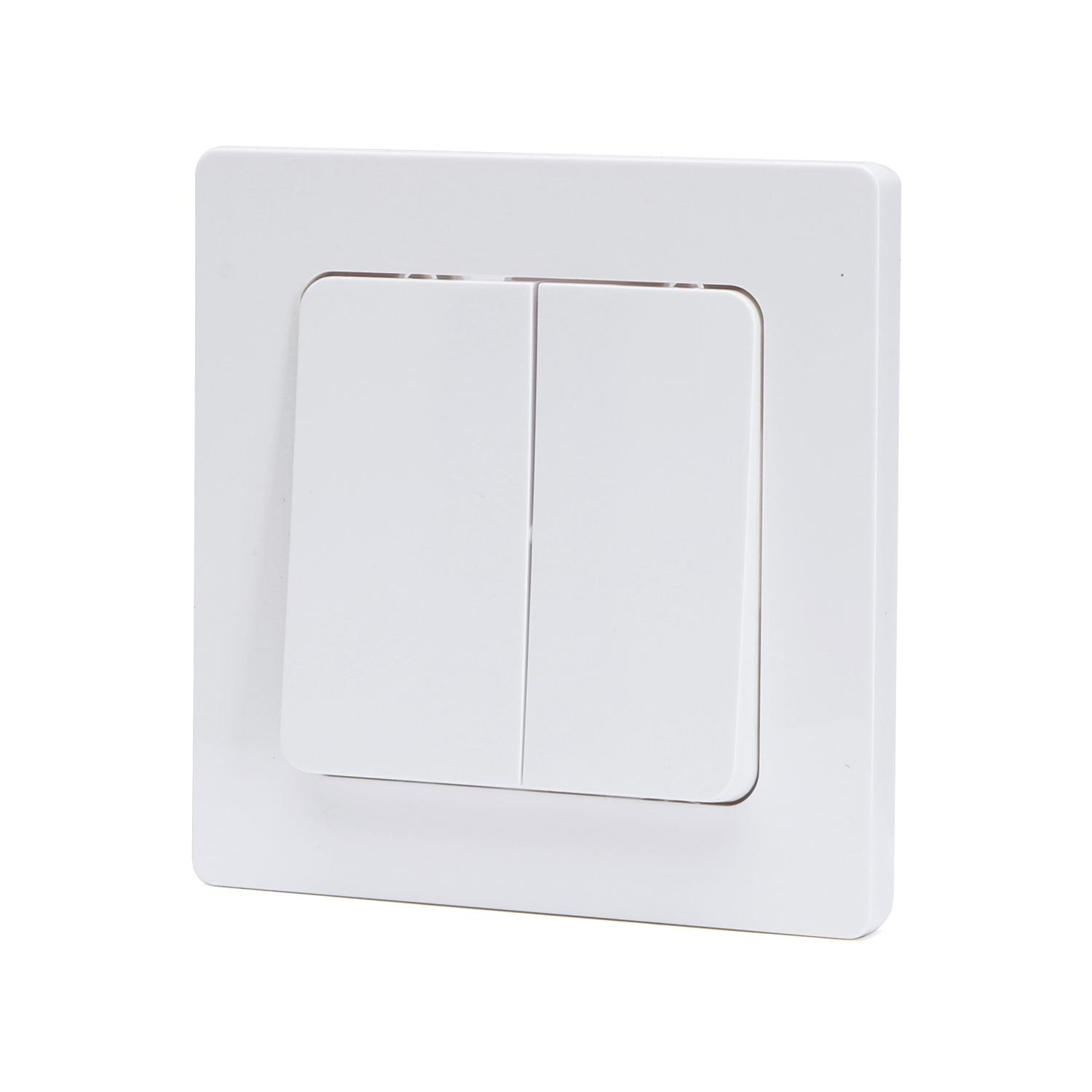 French Two Gang Two Way Switch White