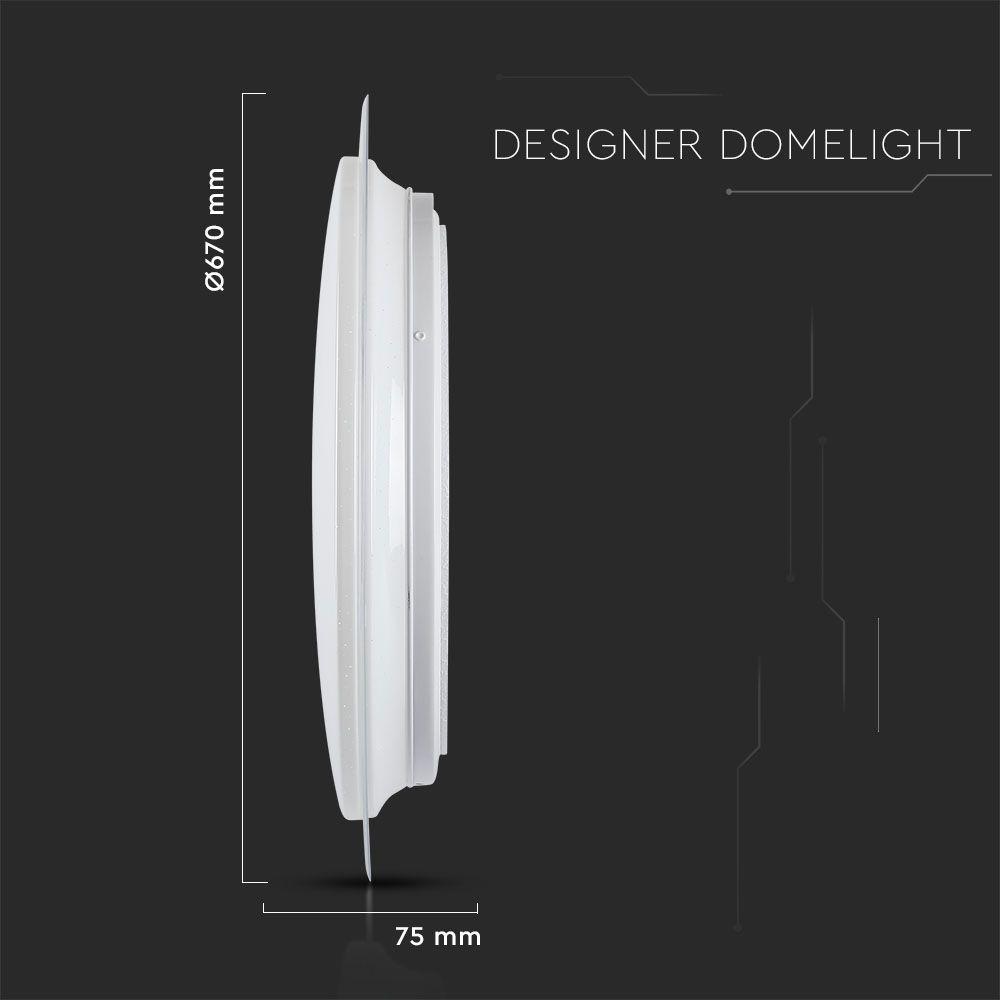 VT-8472 LED 36W/72W/36W DESIGNER DOMELIGHT CCT WITH REMOTE DIMMABLE STAR COVER