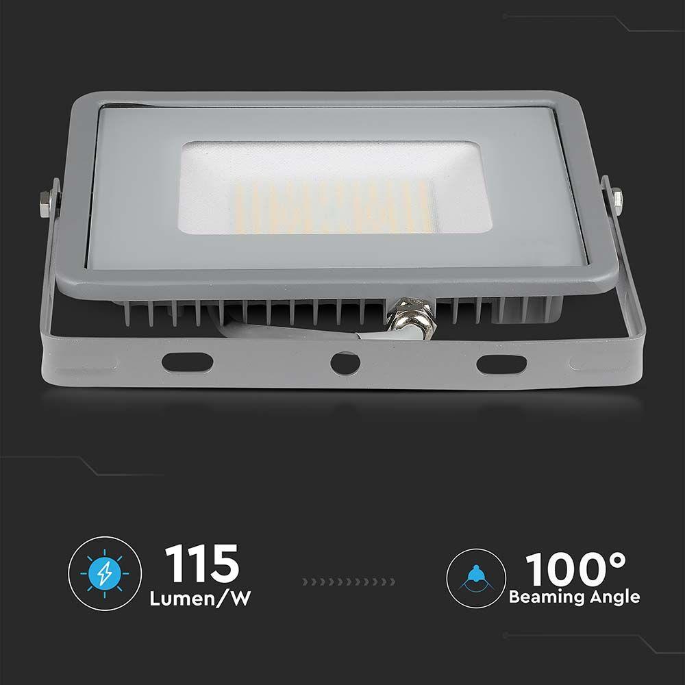 50W Naświetlacz LED SMD, Chip SAMSUNG, Barwa:6500K, Obudowa: Szara , Wydajność: 115lm/w, VTAC, SKU 21765