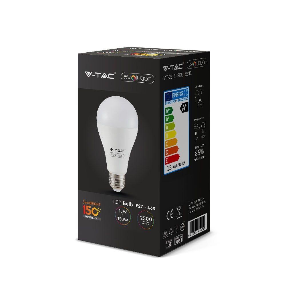 VT-2315 15W A65 LED PLASTIC BULB 3000K E27(150LM/WATT)