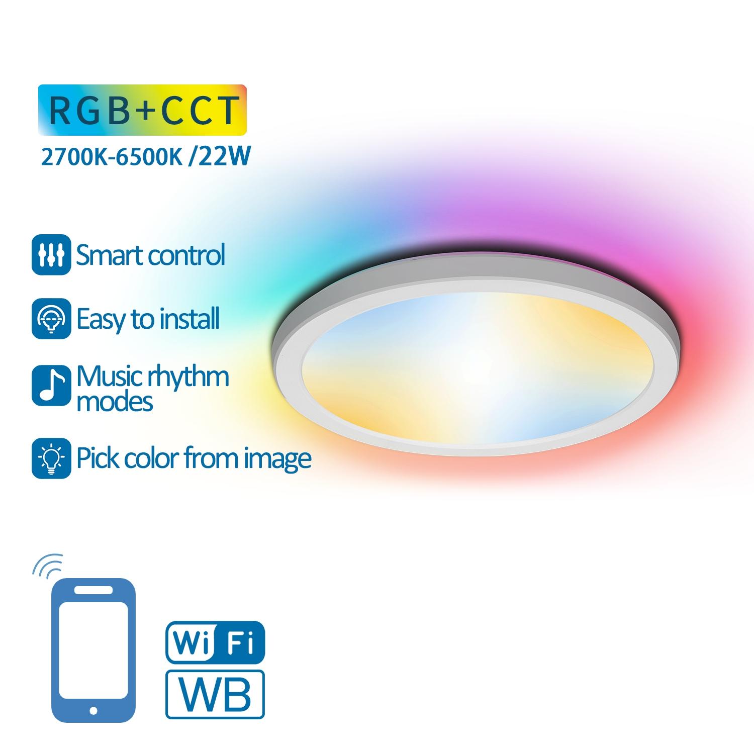 Smart Ceiling Light CCT 18W+RGB 4W 2700K-6500K Φ295*H27 mm