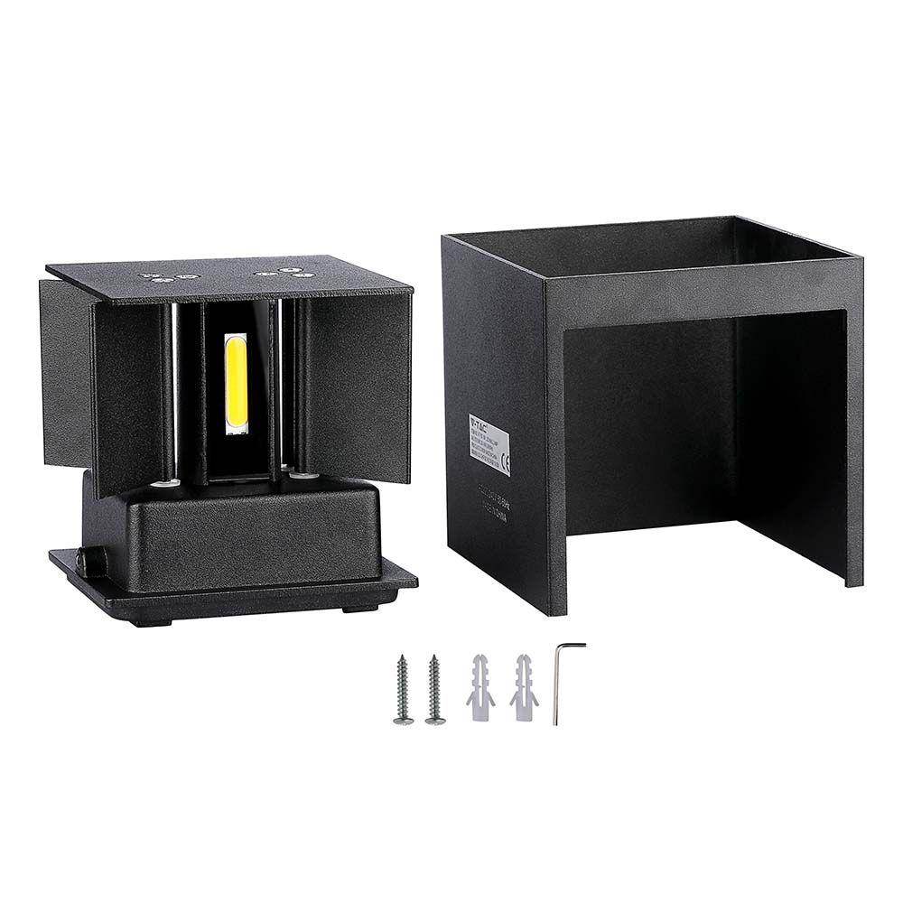 VT-759 5W WALL LAMP BRIDGELUX CHIP 3000K BLACK SQUARE