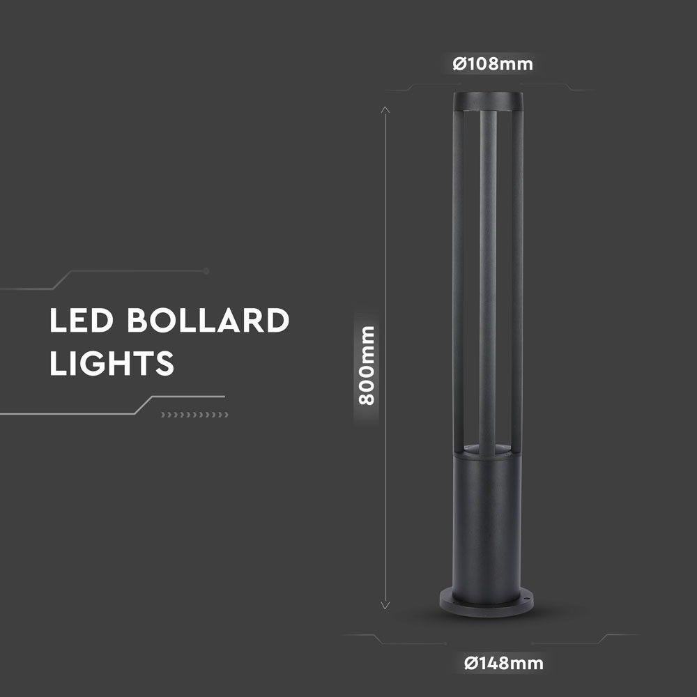 VT-820 10W LED BOLLARD LIGHT 6400K BLACK BODY 80CM HEIGHT