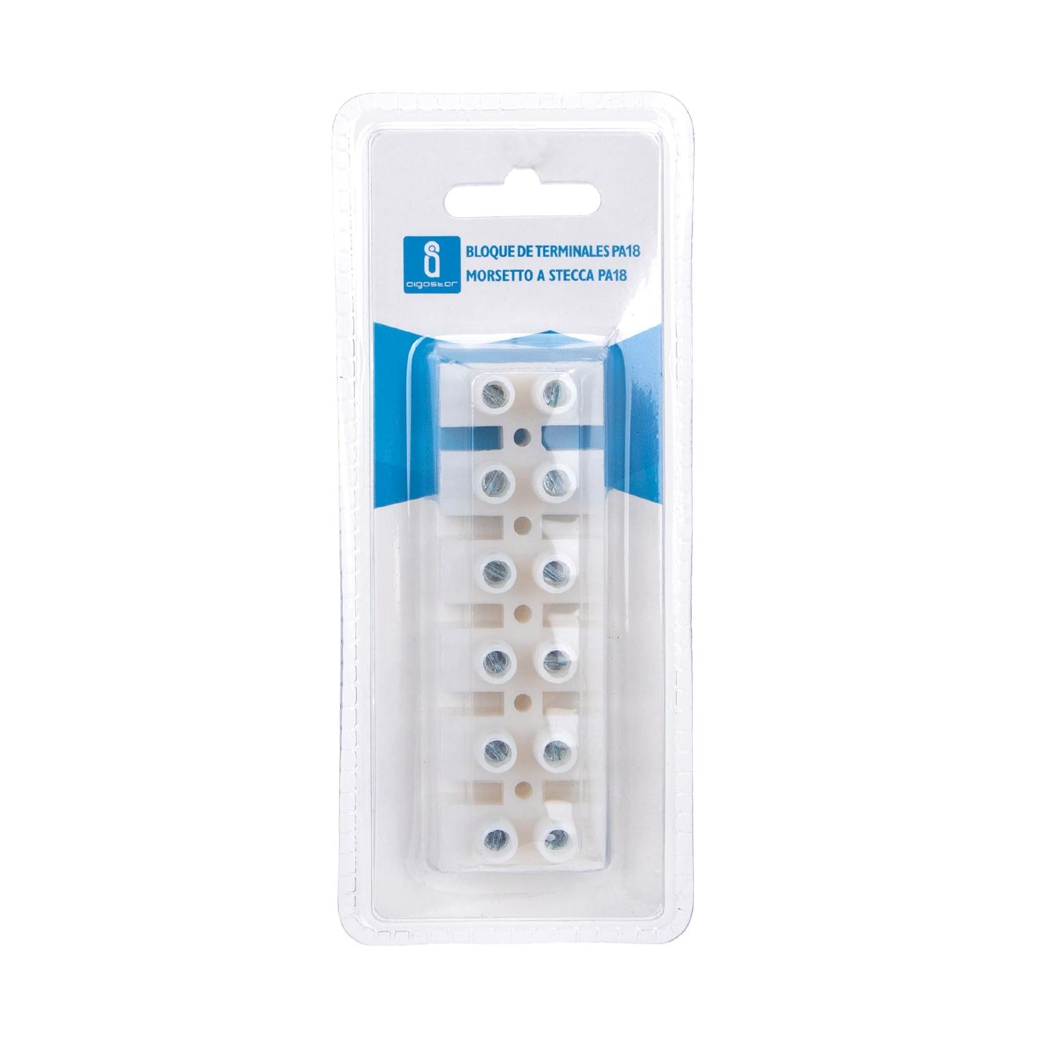 PA18 Terminal Blocks Six concave bottom type H White