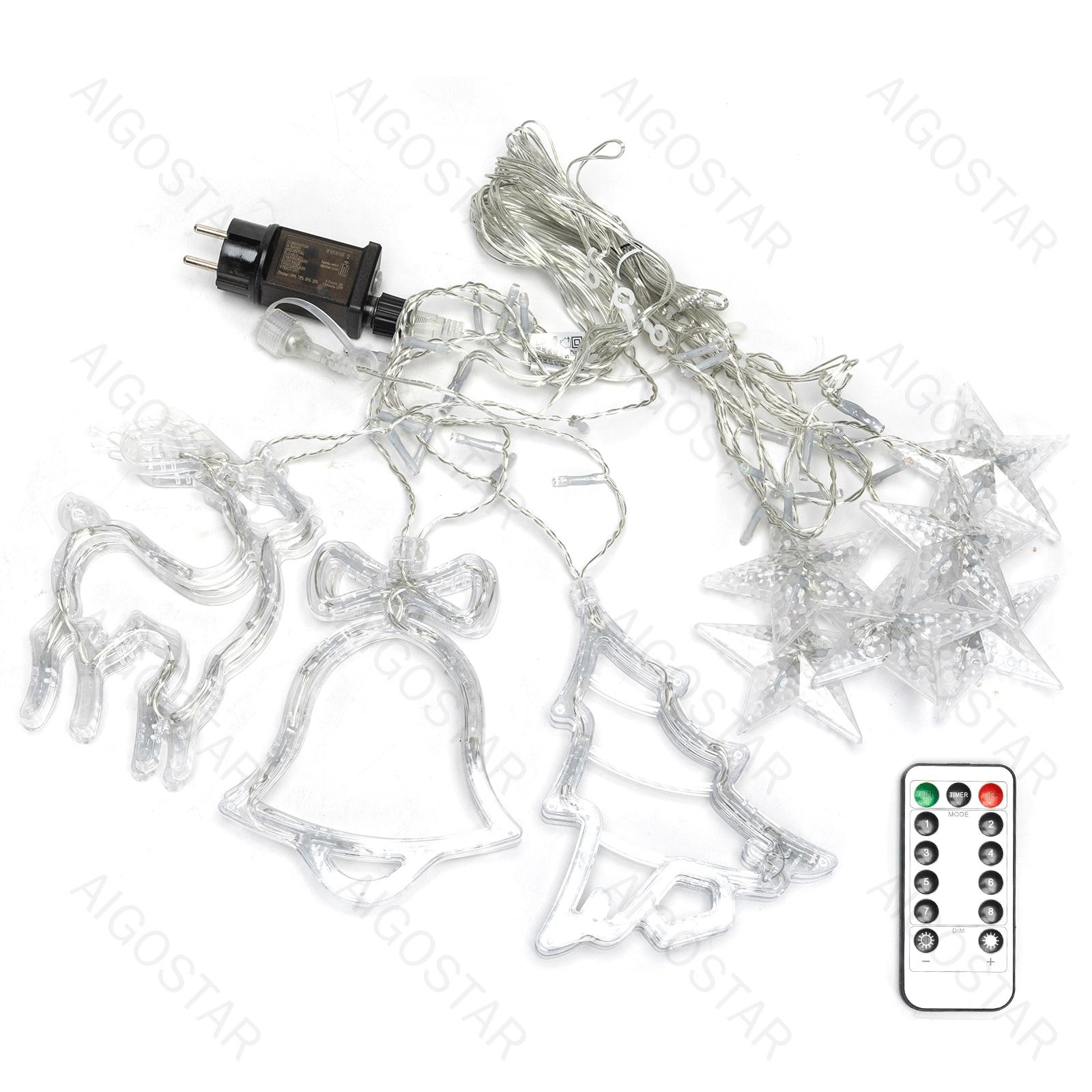 Low voltage connectable string lights, bells&deers&Christmas trees (wave), warm white, 3m+3m*0.6m, 12strips