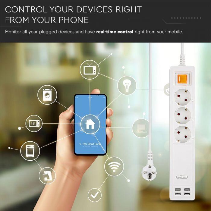 VT-5018 EU EXTENSION PLUG WIFI COMPATIBLE WITH AMAZON ALEXA & GOOGLE HOME