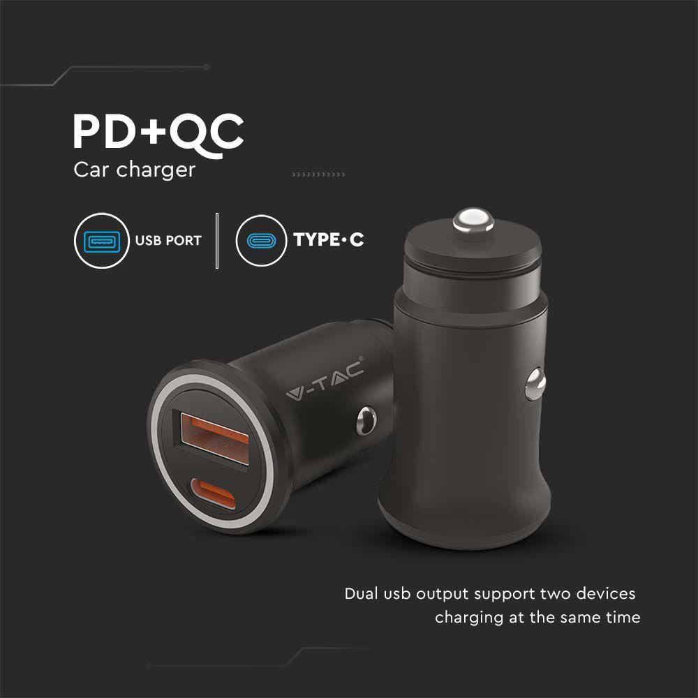 VT-5318 CAR CHARGER QC+PD