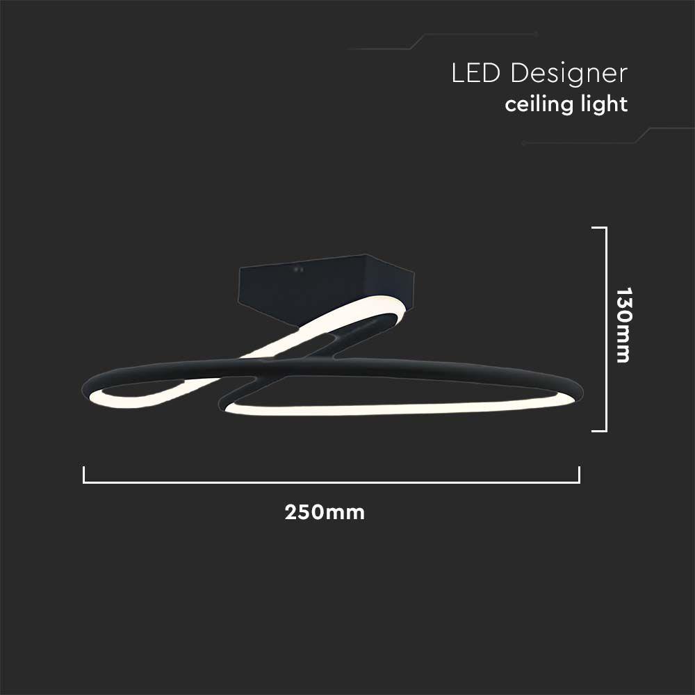 VT-7763 20W LED DESIGNER LIGHT 4000K BLACK RD